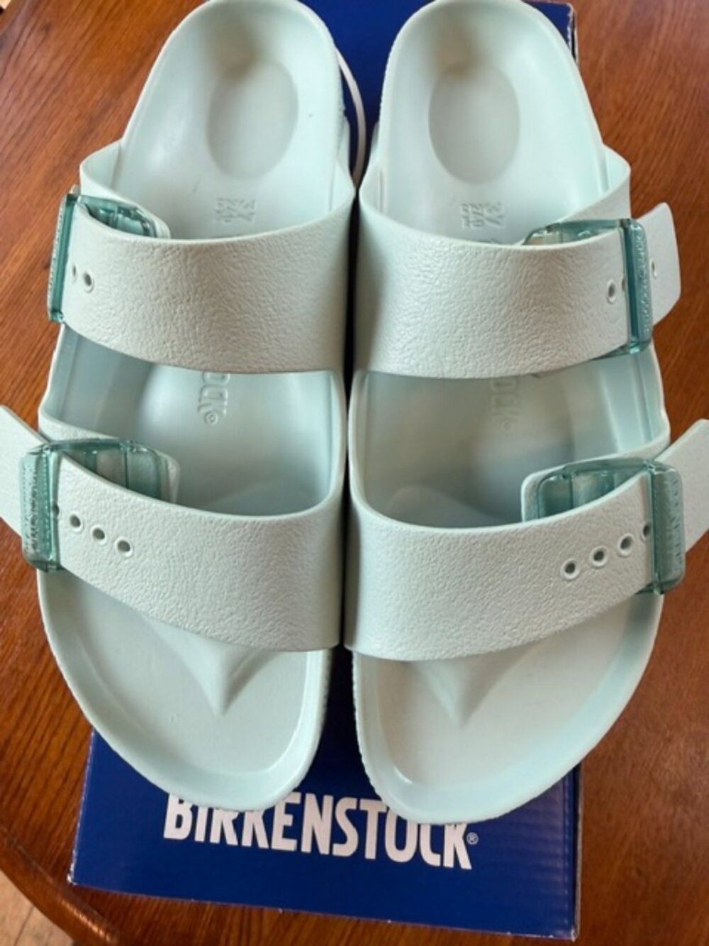 Birkenstock Arizona Stealth Buckle EVA Surf Green Sandals Womens 6-6.5 EU 37 NIB
